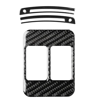 

Carbon Fiber Front Air Conditioning Vent Outlet Stickers with Stereo Seat Heating Button Control Switch Cover Trim