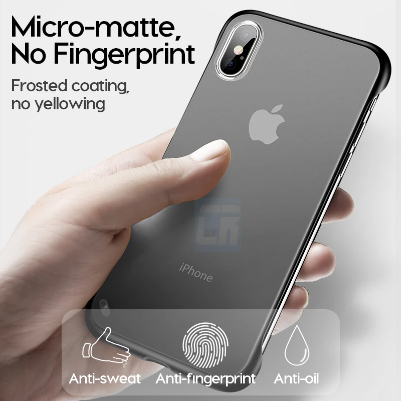 Карамельный Бескаркасный матовый чехол для телефона для iPhone X 7 6 6S 8 Plus Ультра Тонкие Жесткие ПК-чехлы для iPhone XS Max XR с кольцом на палец