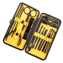 16 шт Профессиональный для маникюра, нержавеющая сталь Маникюрный Инструмент для ногтей набор комплектов маникюрный набор Инструменты для ногтей