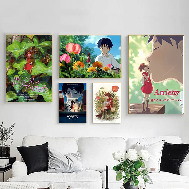 Миядзаки заемщик Arrietty плакат классический настенное украшение для детской