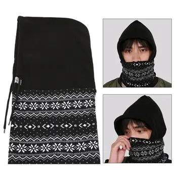 

Warm Knitted Fleece Cap with Scarf Full Face Mask Neck Warmer Windproof Snowproof Neckerchief Sports Outdoor Winter Hat