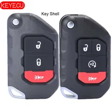 KEYECU откидная оболочка ключа дистанционного управления 4 кнопки Fob для Jeep Wrangler P/N: 682944aa OHT1130261