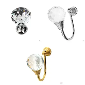 

6x Crystal Curtain Tie Drapery Backs Holder Coat Curtain Hanger Rack Hanger