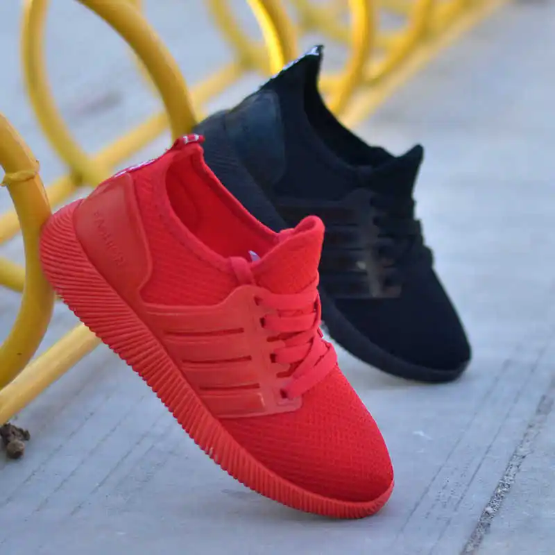 Women Running Shoes Red Lace up Woman Sneakers Breathable Mesh Women Sport Shoes High Quality