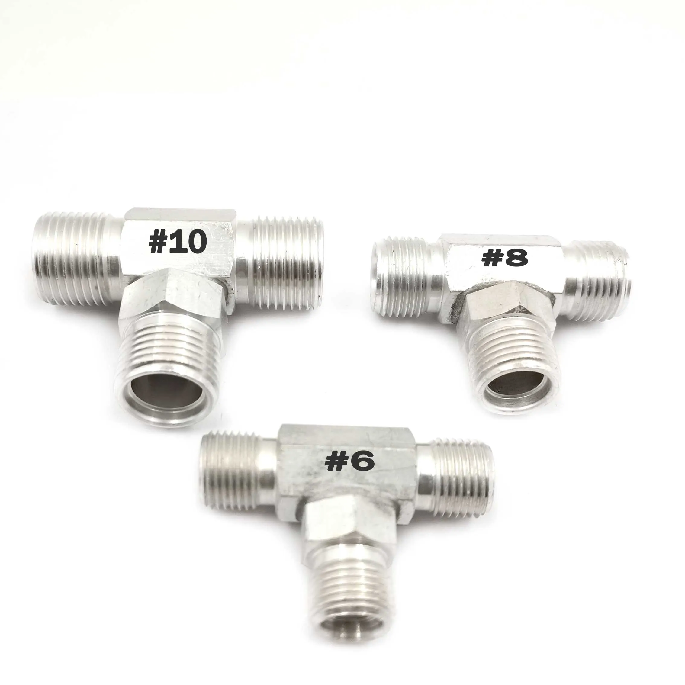 R12 #6 #8 #10 Auto AC Outer Screw Tee Pipe Joint A/C hose Connector Fixture Aluminum Kit