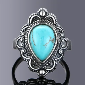 

S925 Sterling Silver Rings Turquoise Gemstone Rings Natural Moonstone Lapis Ruby Ring for Women Gift Fine Jewelry