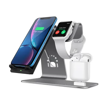 

3 In 1 QI Wireless Charger with Holder for Airpods Smart Watch Phone Tablet Desktop Stand for iPhone iPad Samsung Xiaomi Huawei