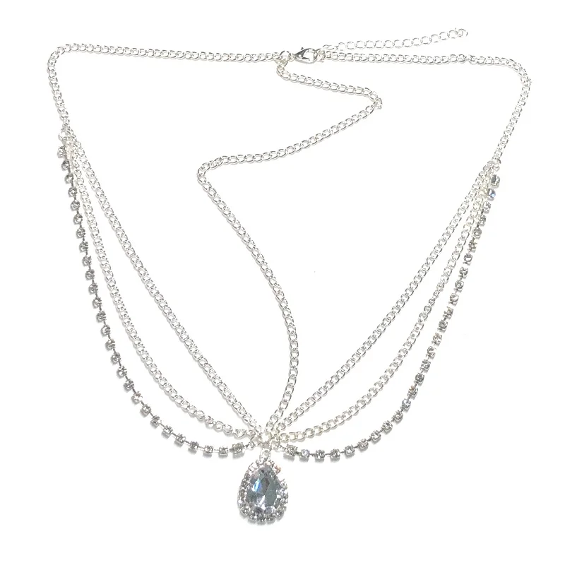 Crystal forehead dance eyebrow pendant headdress crystal forehead chain water drop hair ornament head chain