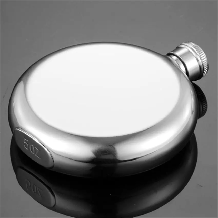 

3/5oz Round Design Portable High quality 304 stainless steel mango hip flask travel whiskey alcohol liquor bottle flagon
