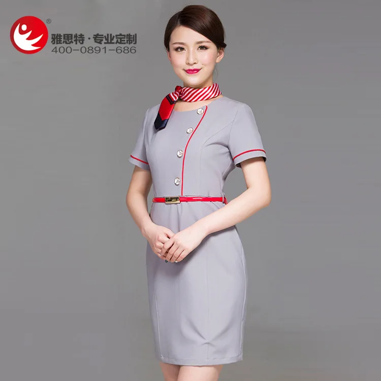

Shopping Mall Hotel Front Desk Shopping Guides' Work Clothes Beautician Fashion Consultant Work Clothes Salesman Elegant Dress