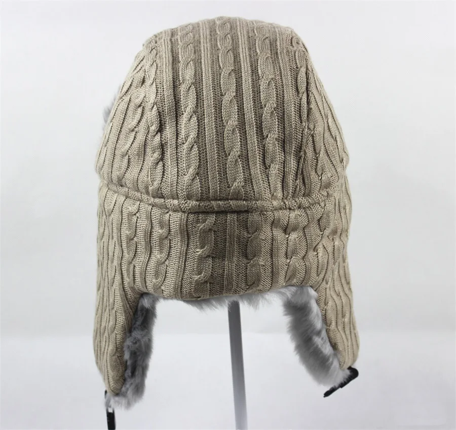 sheepskin flying hat Wuaumx Winter Bomber Hat Russian Hat Men earflaps cap Protect Warm Thicken Bomber Hat For Women Woolen Ear Protection Bonnet Cap white camo bomber hat