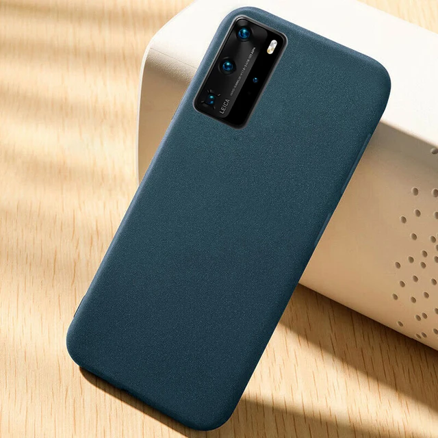 Sandstone Slim Rubber Matte Soft Case For Samsung Galaxy S22 S20 FE Note20 S21 Ultra M52 A70 A51 A71 A52 A72 S8 S9 S10 Plus A12 Blue