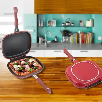 

Foldable 28/32 CM Double-sided Frying Pan Non-stick Barbecue Cooking Tool Barbecue Frying Pan Non-stick Steak Frying Pan
