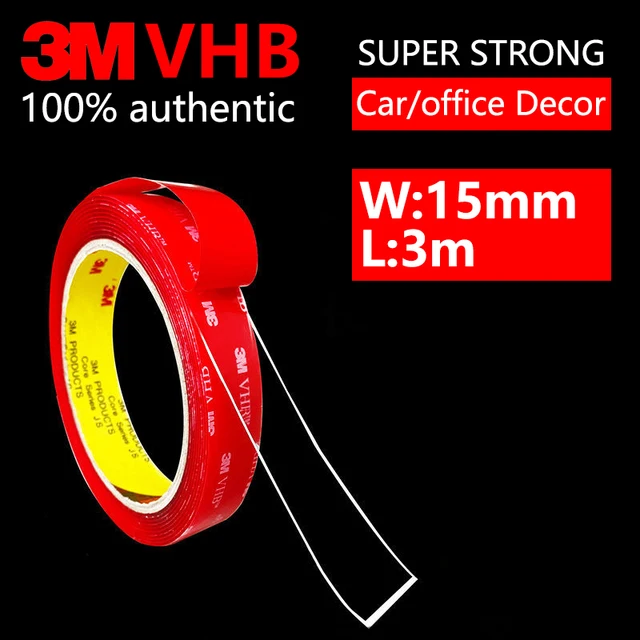 3M Nano Double Sided Tape VHB Heavy Duty Mounting Clear Adhesive Sticker Acrylic Foam Scotch Tape Anti-Temperature Car Decor 15mmx3m