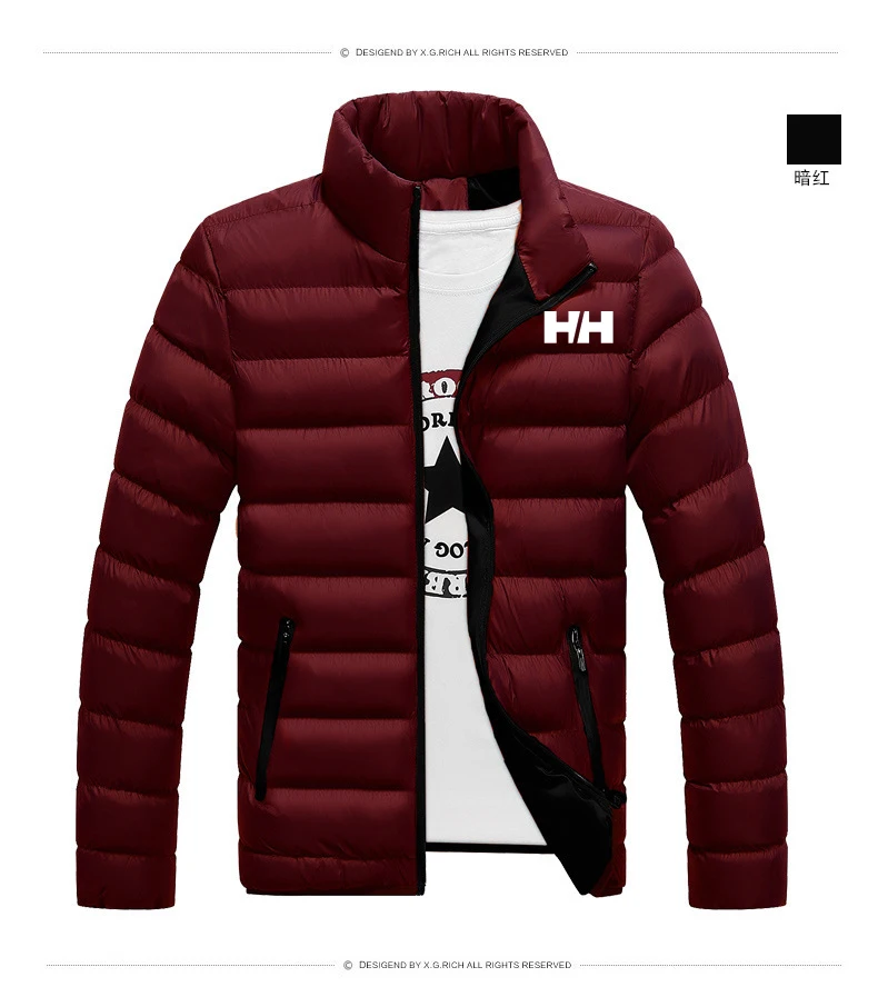 2019 Homens Casaco de Inverno Quente Jaqueta algodador zires HH мужские Roupas Casacos Ficar Coleiras |