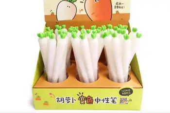 

cute sunlight change color carrot gel pen cartoon neutral pen student prize office black writing pen promotion gift pen 48pc/lot