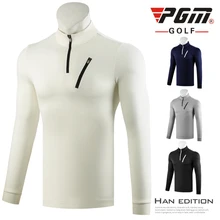 PGM Осенняя мужская футболка с длинными рукавами, одежда для гольфа, рубашка для спорта на открытом воздухе, топы на молнии, тренировочная командная форма