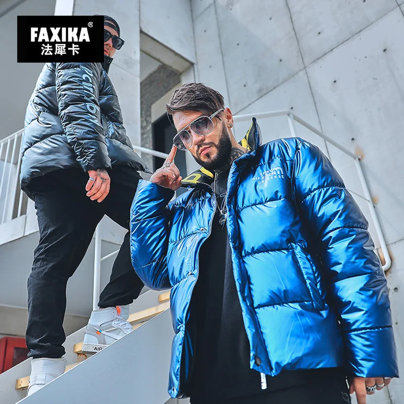 FAXIKA/большой размер; мужская теплая хлопковая одежда с принтом для увеличения количества жиров и удобрений; сезон зима