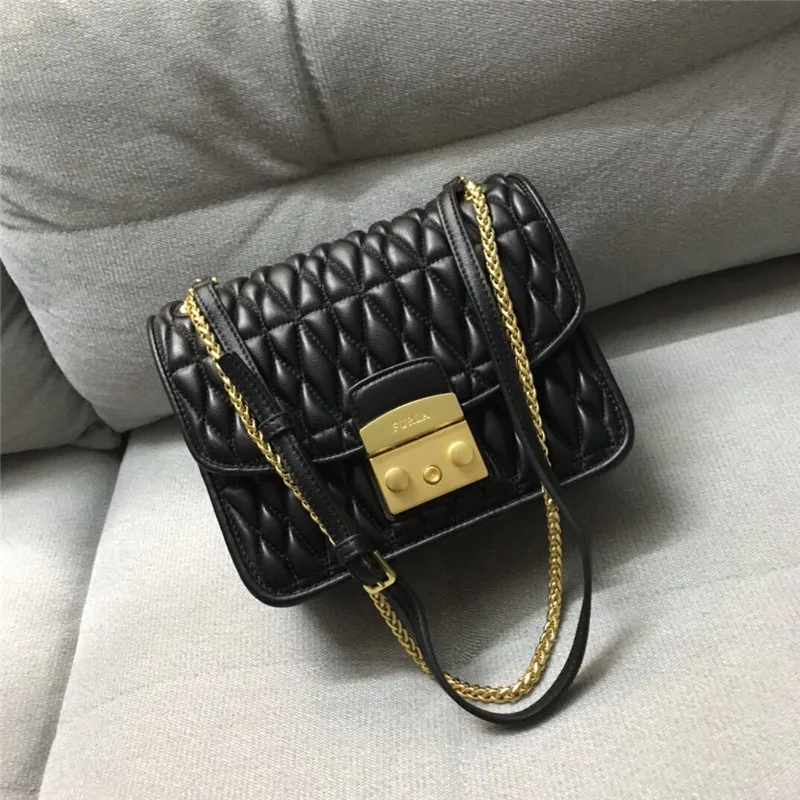 Original Spring/Summer FURLA Women's Bags High Quality Leather Upper Black Color Size 21cm x18cm x9cm |