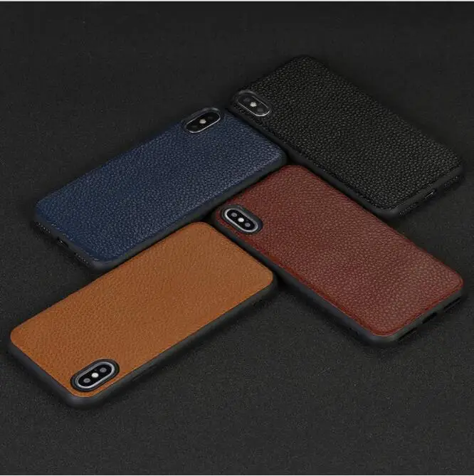 For Iphone 8 Plus Case Genuine Leather Luxury Phone Cover for 6 7 Xs Max Xr Litchi Stria Gifts IPhone |