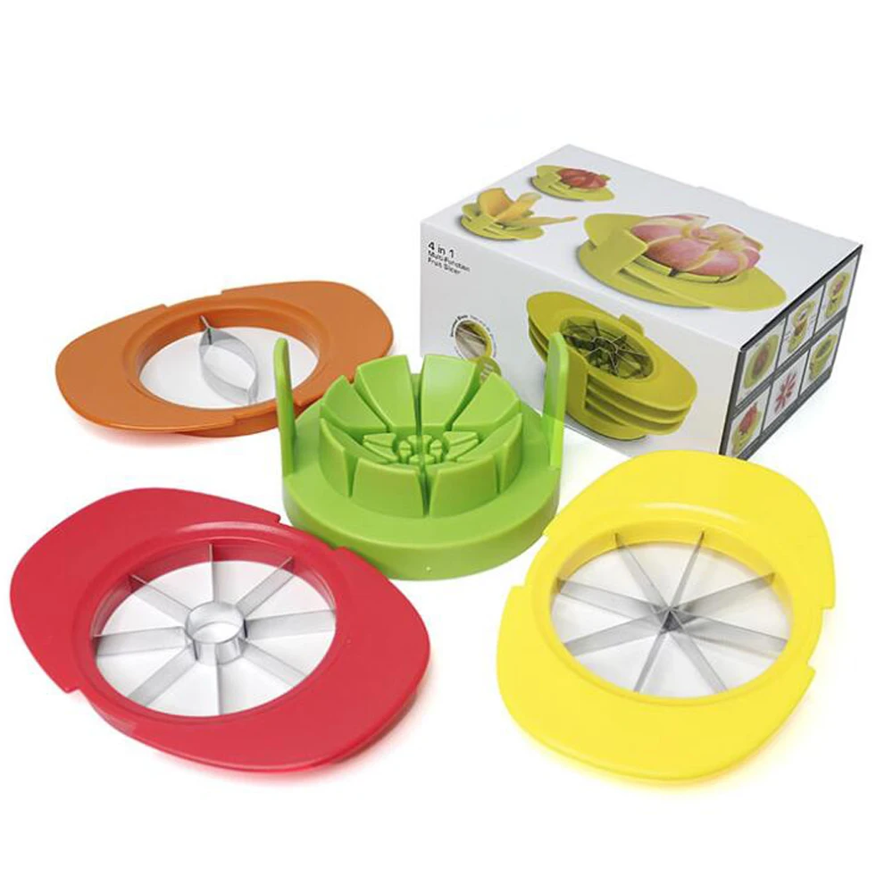 3 In 1 Stainless Steel Fruit Cutting Splitter Apple Slicer Mango Corer,Pear Cutters Knife Fruit Peeler Cut Tools