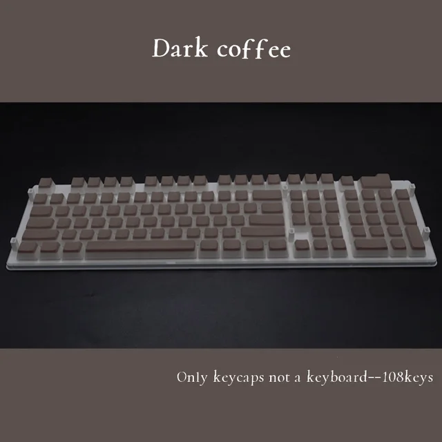 PBT OEM 108 Keys Pudding Keycaps For Cherry MX Switch Mechanical Keyboard RGB Gamer Keyboards Blue/Black/Brown/Black Switch Dark coffee