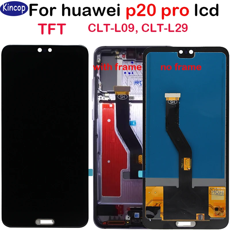 TFT черный ЖК-экран huawei P20 pro ЖК-дисплей+ кодирующий преобразователь сенсорного экрана в сборе Замена huawei P20 pro CLT-L09 CLT-L29 ЖК-дисплей