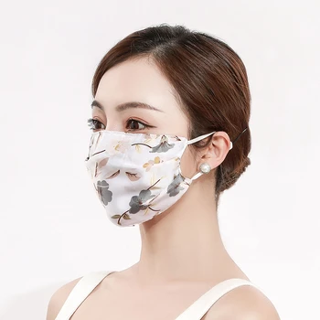 

2pcs Fashion Printing Chiffon Mouth Mask Reusable PM2.5 Protective Face Cover Dust Face Mask Bacteria Proof Flu Mouth Muffle