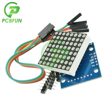 Module de matrice de points Led 8x8 8x8 MAX7219, Module de contrôle d'affichage LED MCU pour Module d'interface Arduino 5V avec câble