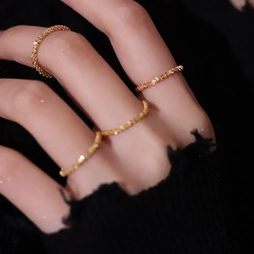 Sparkling Ring Simple Style Versatile Decorative Index Finger Ring Women Fashion Jewelry