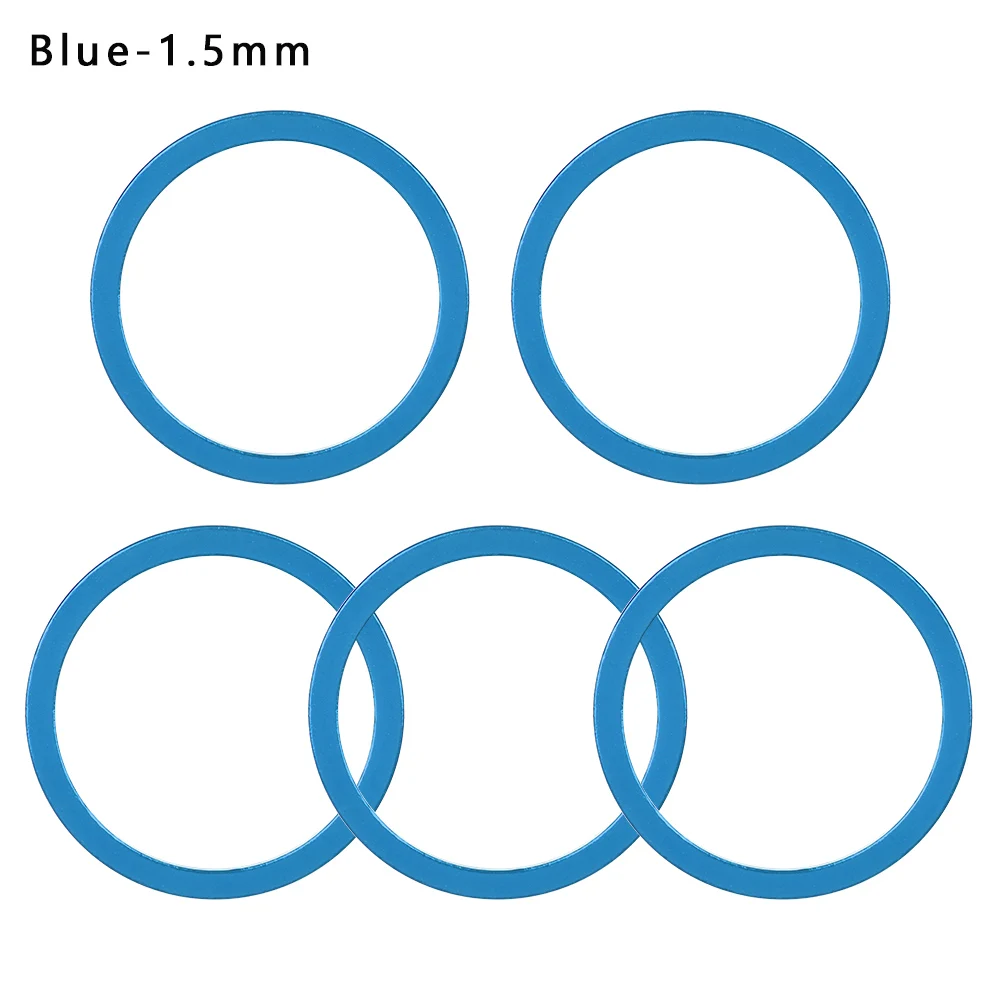 1.5mm 5pcs Blue 5 шт. алюминиевый сплав велосипедный маховик втулки прокладки 1~ 2,5 мм MTB велосипед Нижняя шайба кронштейна велосипед шайба для оси прокладка свободного хода зазор - Цвет: 1.5mm 5pcs Blue
