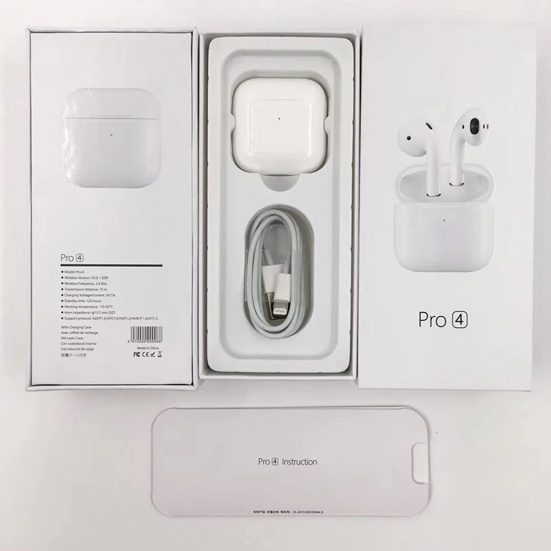 Airpodding Pro 4 Wireless Bluetooth Earphone TWS Headphones HiFi Music Earbuds Sports Gaming Headset For iPhone Xiaomi huawei