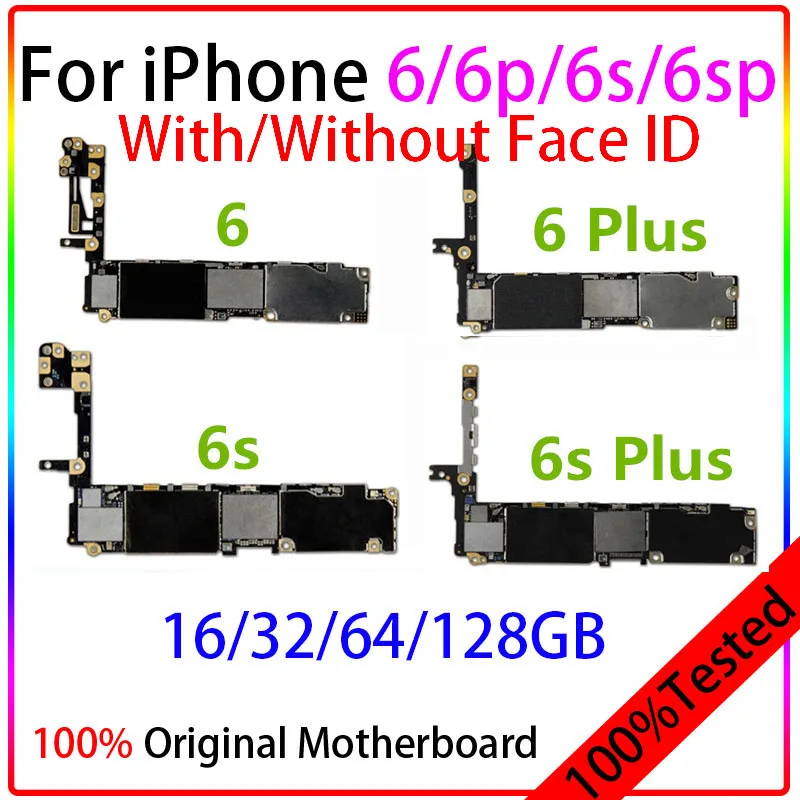 100%Original unlock For iPhone 6/6 Plus/6s/6s Plus Motherboard No touch ID Logic Board With Chips IOS System full tester iPhone6 | Мобильные