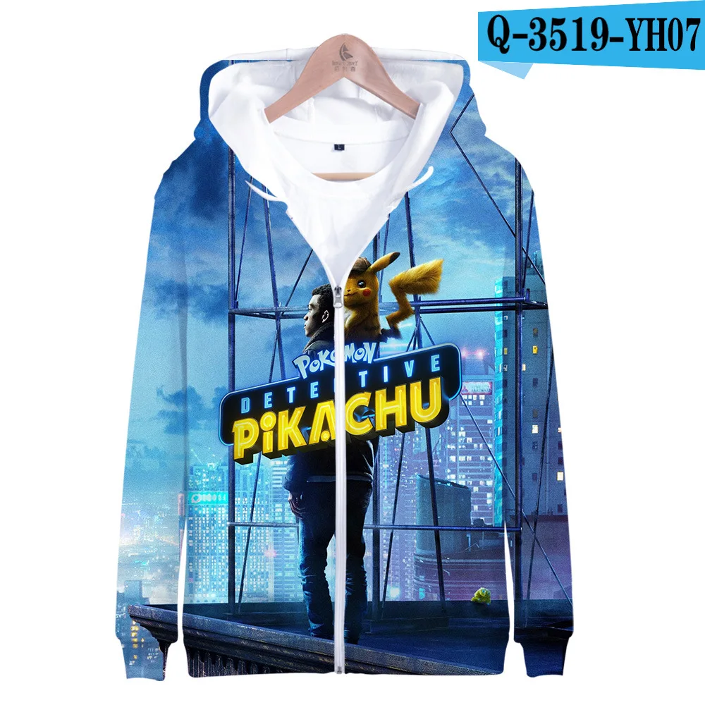 Z&Y 2-20Y Winter Movie Detective Pokemon Pikachu Clothing 3d Hoodie Kids Sweatshirt Cosplay Boys Streetwear Unisex Girls Jacket - Цвет: COLOR 5