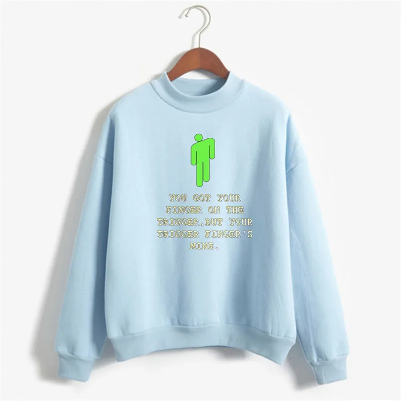 bule 3 Billie Eilish Толстовка Harajuku для женщин плюшевый пуловер с вырезом лодочкой элегантная Толстовка Плюс Размер Уличная одежда - Цвет: bule 3