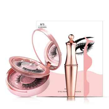 

Genailish 5 Magnetic Eyelashes suit with Magnetic Eyeliner&Tweezer Long lasting Waterproof curl natural lashes makeup gift box