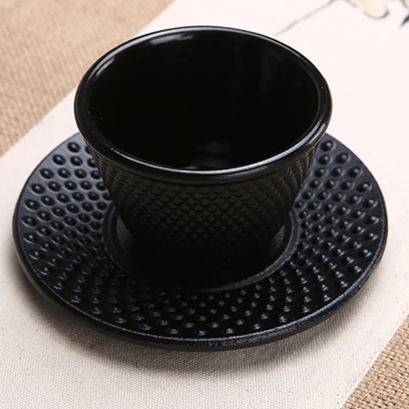 Timagebreze Cast Iron Tea Cups Drinkware Chinese Handmade Kung Fu Coffee Tools Health Care Polka Dot Iron Cup Iron Pot Retro Cup Teacup