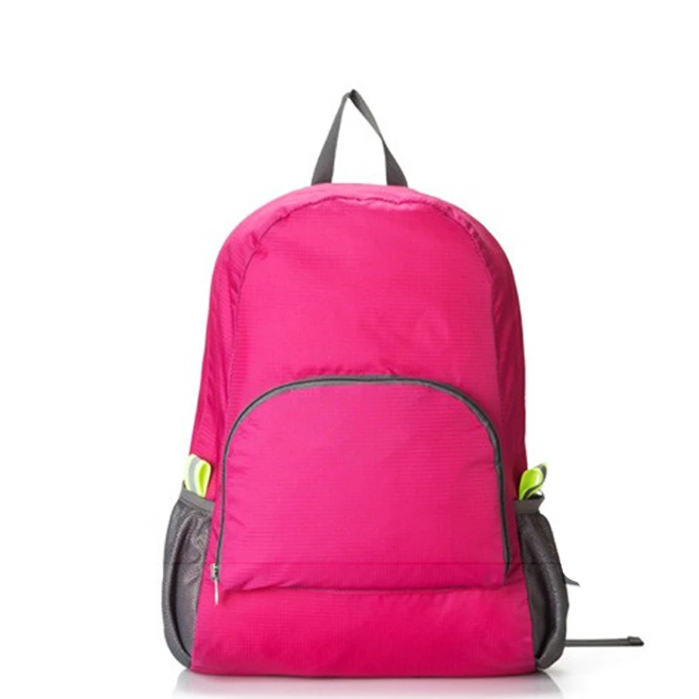rose Hot Selling Portable Travel Backpacks Zipper Soild Nylon Back Pack Daily Traveling Women Men Shoulder Bags Folding Bag - Цвет: rose