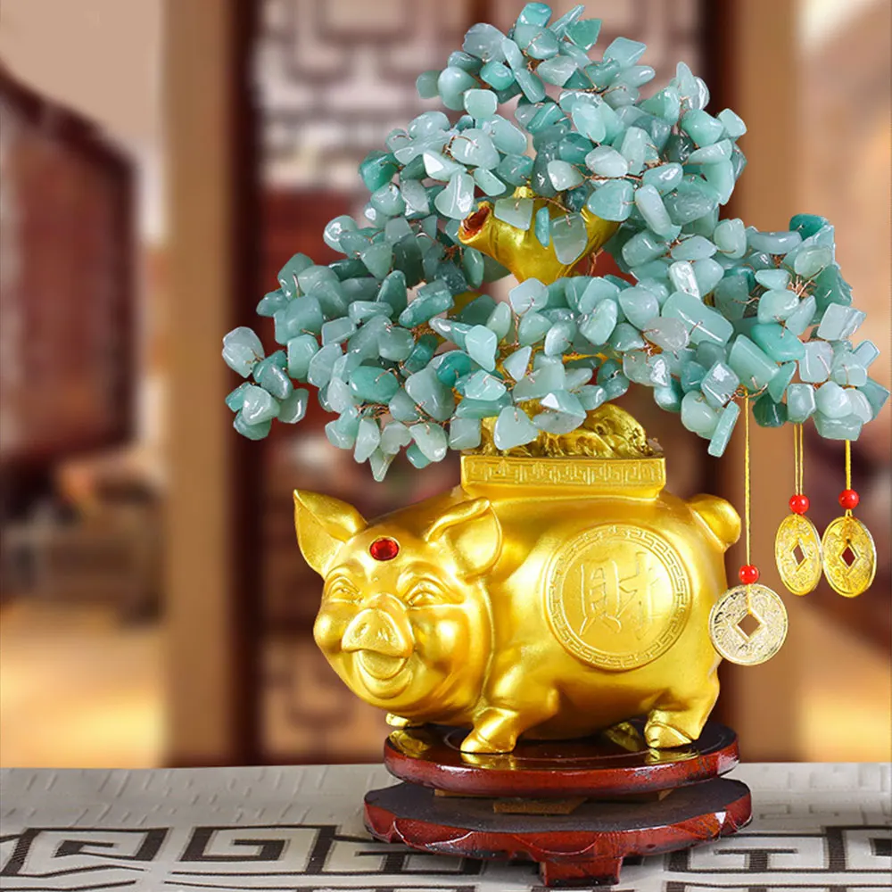 

Lucky Money Tree Decoration Ornament Fortune Tree Ornament Golden Purse Tree Ramadan Desktop Delicate Crystal Beautiful Crafts