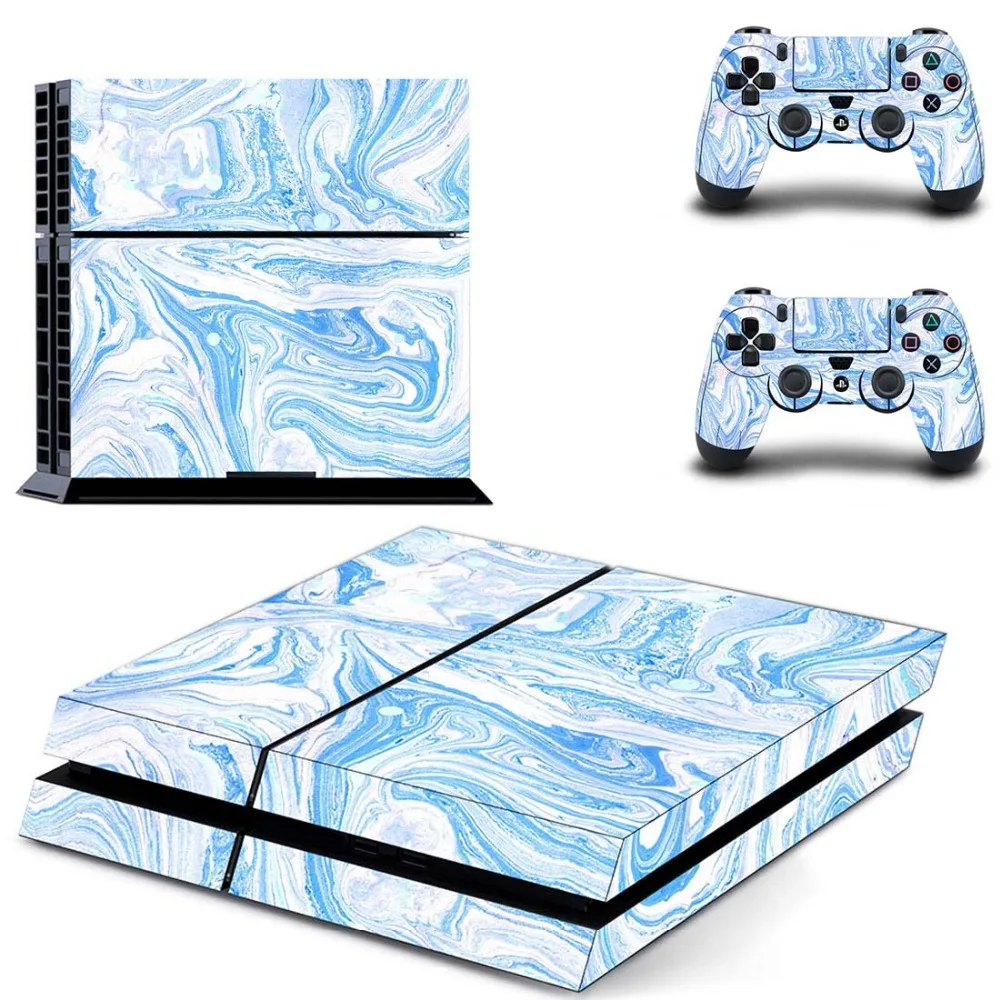Чистый белый серебряный полное покрытие лицевые панели наклейка для PS4 наклейка для playstation 4 консоли и контроллеры наклейка для PS4 виниловая наклейка