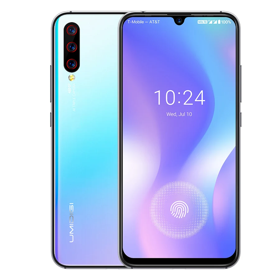 Crystal Blue UMIDIGI X экран отпечатков пальцев 6,35 AMOLED дисплей глобальная версия 48MP Тройная задняя камера 128 ГБ 4 ГБ Helio P60 4150 мАч мобильный телефон - Цвет: Crystal Blue