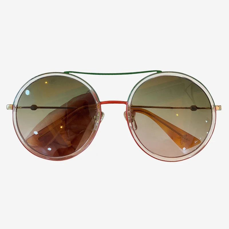 No.2 sunglasses Новинка, круглые солнцезащитные очки для женщин, фирменный дизайн, gafas de sol hombre, винтажные градиентные солнцезащитные очки для женщин - Цвет линз: No.2 sunglasses