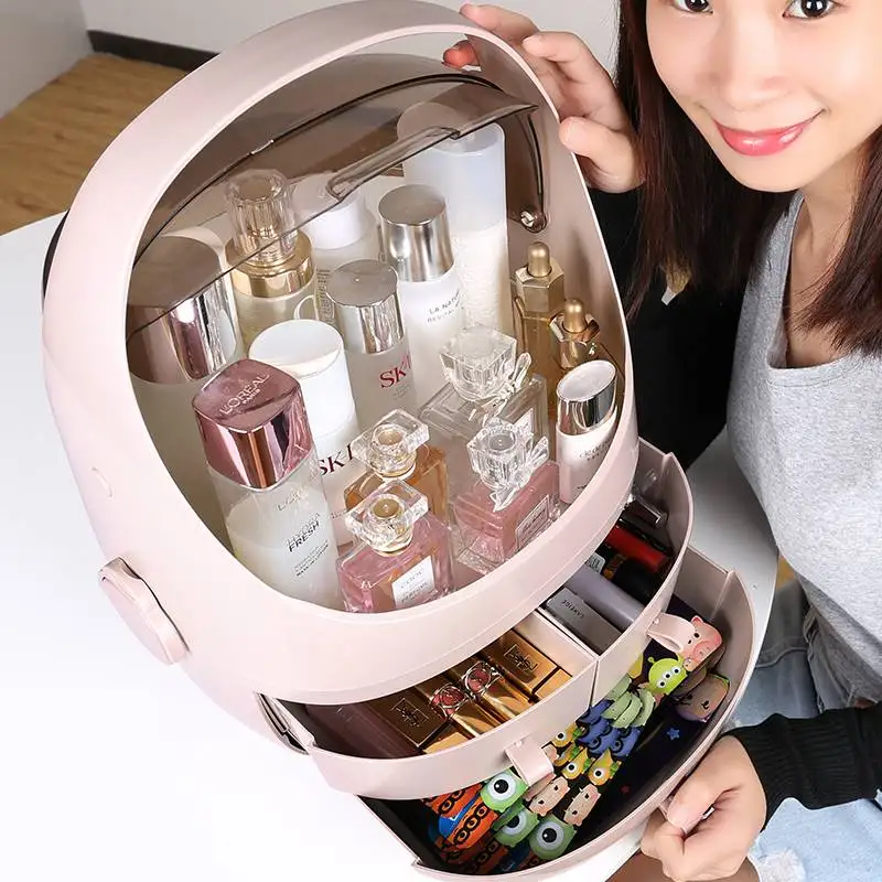  Women's jewelry Cosmetic Storage Box Transparent Acrylic Flip Drawer Bathroom Storage Box Bathroom 