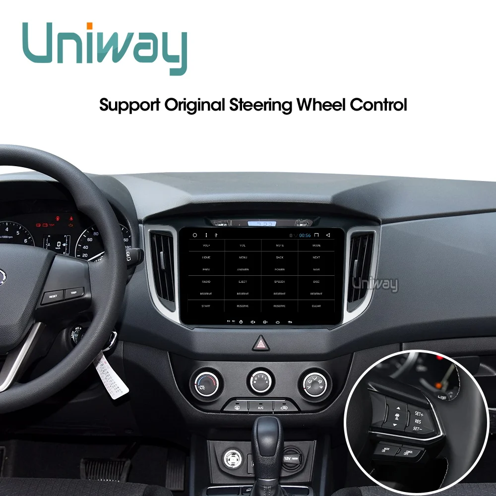 Top AIX251071 uniway 8 core  android 8.1 car dvd for Hyundai creta ix25 2014 2015 2016 car radio player gps navigation 5