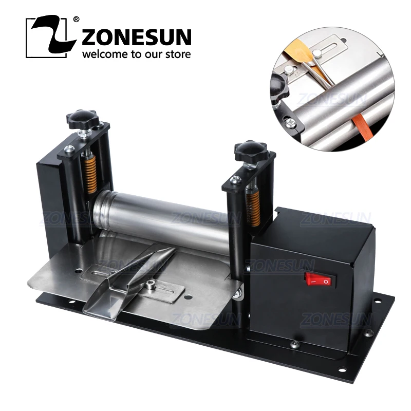 US $120.06 ZONESUN Manual Leather Belt Rolling Machine Shoulder Strap Leather Laminating Folding Machine Edge Sealing