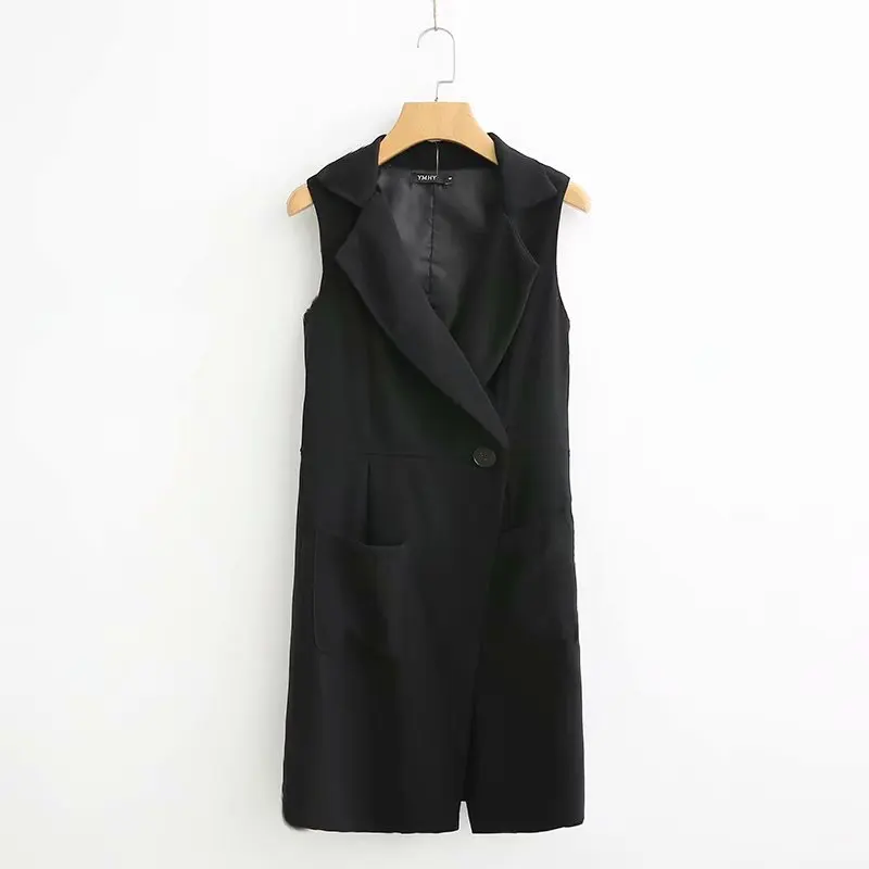 

2018 Western Style Spring And Summer Women's Dress New Style Double Breasted Vest Dress