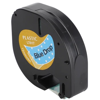 

12mm Printer Ribbon Print Label Tape Ribbon Thermal Paper Label Tape Cute Labeling Ribbon Sticker Blue Drop Type for Dymo