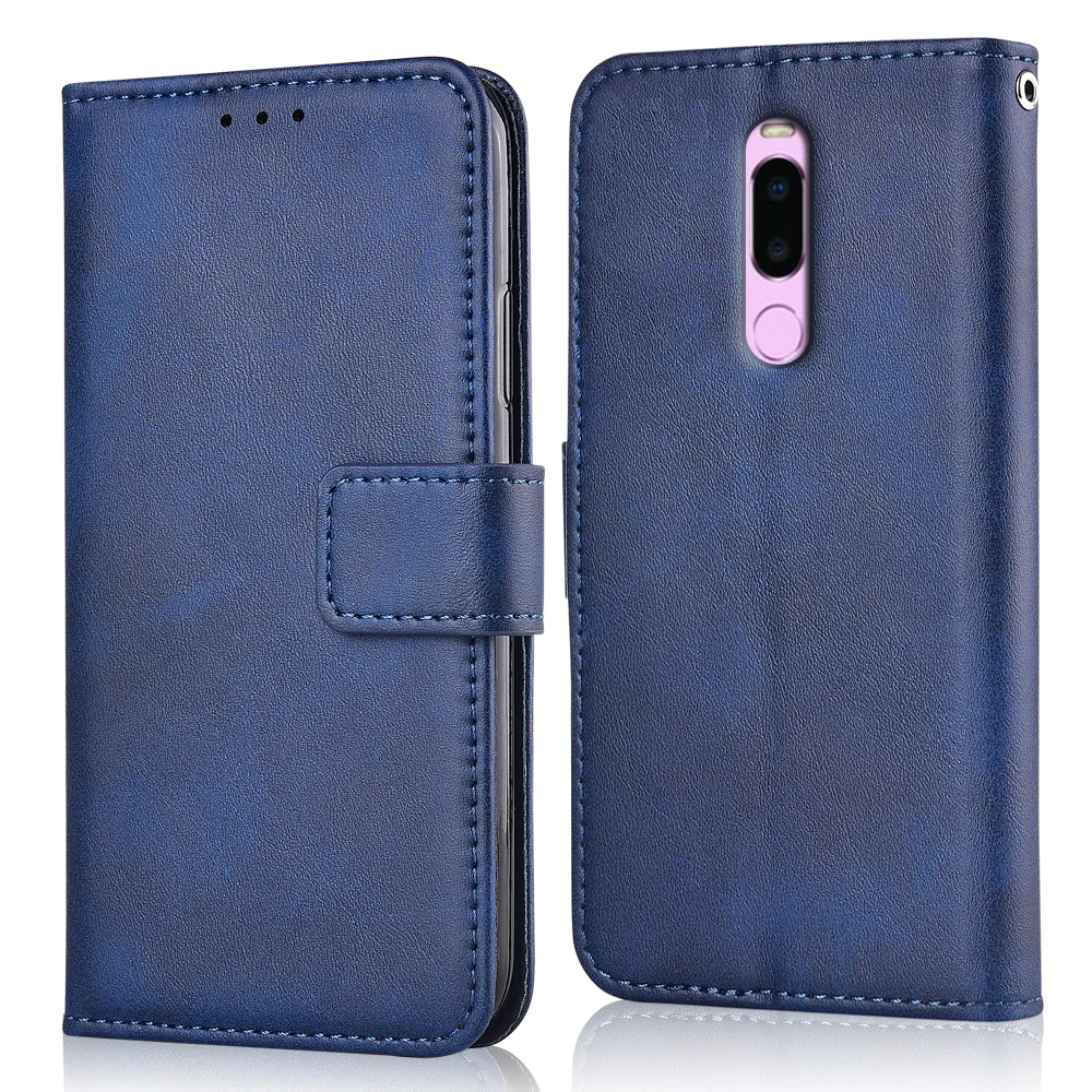 niu-Dark Blue На Meizu Note 8 чехол с мягкой силиконовой вставкой флип-Бумажник кожаный чехол для Meizu Note 8 Coque Kickstand телефон с ремешком - Цвет: niu-Dark Blue