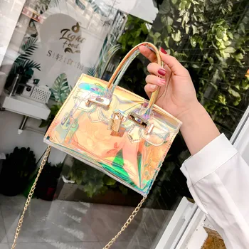 

Laser Transparent Bag Women Clear Jelly Bags Waterproof Anti-theft Messenger Bags Shoulder Crossbody Beach Pack Sac Main#H30