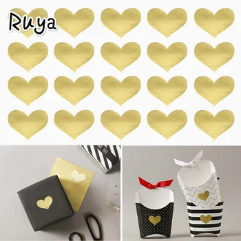 

Golden Heart Handmade Cake Candy Packaging Sealing Label Sticker Baking DIY Gift Party Stickers scrapbooking Seal stationery